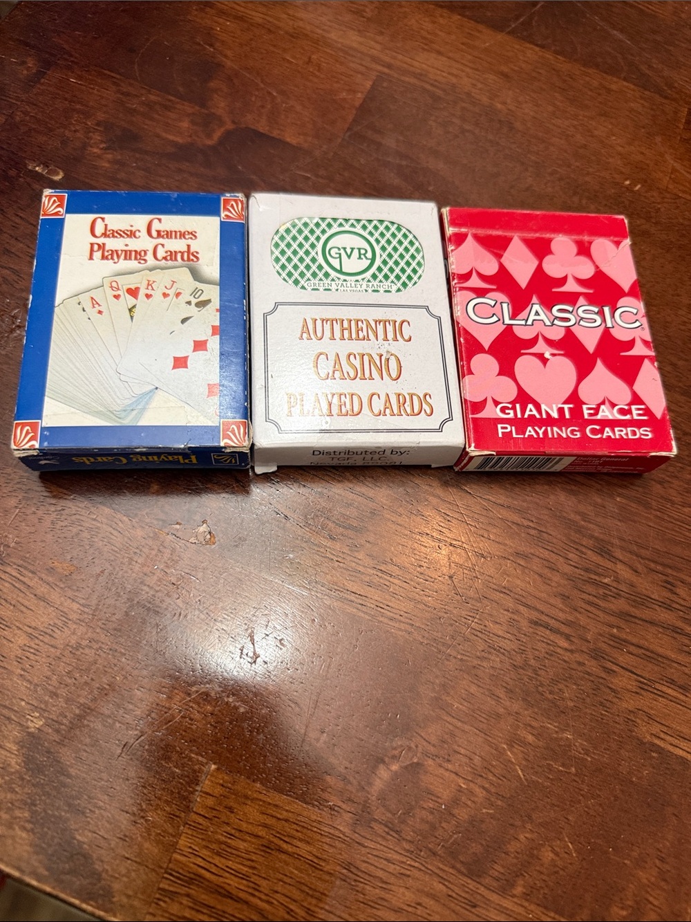 Authentic Casino Played Cards - White set of 3